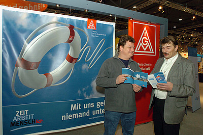 Info-Stand der IG Metall Berlin-Brandenburg-Sachsen auf dem Gewerkschaftstag 2007