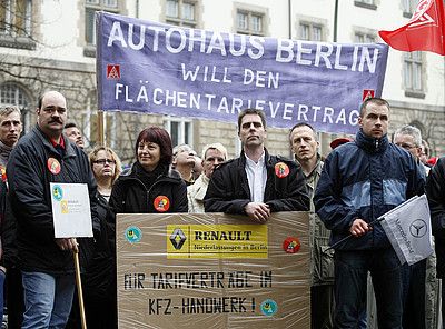 Vor einer Tarifverhandlung im April in Berlin